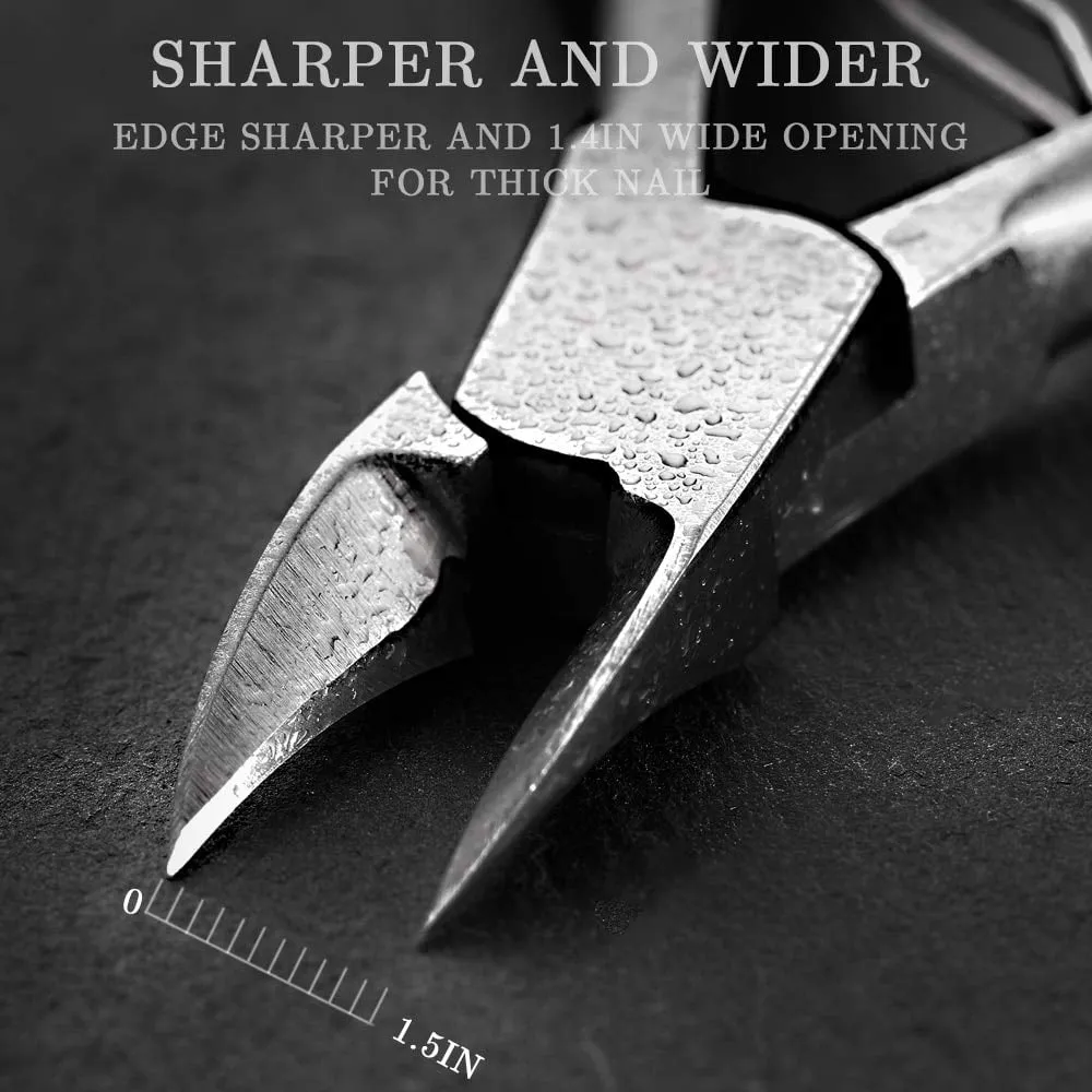Toenail Clippers for Thick Toenails Heavy Duty Easy Grip Rubber Handle Style Toenail Clipper Ingrown Toenail Tool for Men, Seniors, Adults