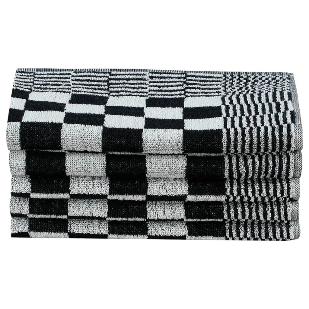 vidaXL 20 Piece Towel Set Black and White Cotton