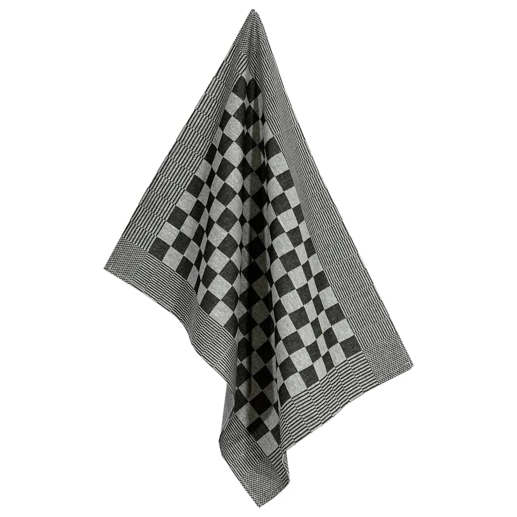 vidaXL 20 Piece Towel Set Black and White Cotton