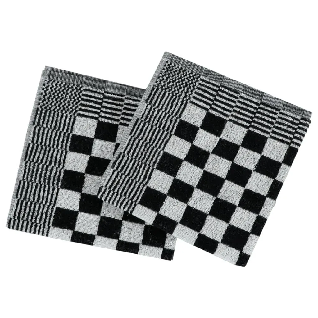 vidaXL 20 Piece Towel Set Black and White Cotton