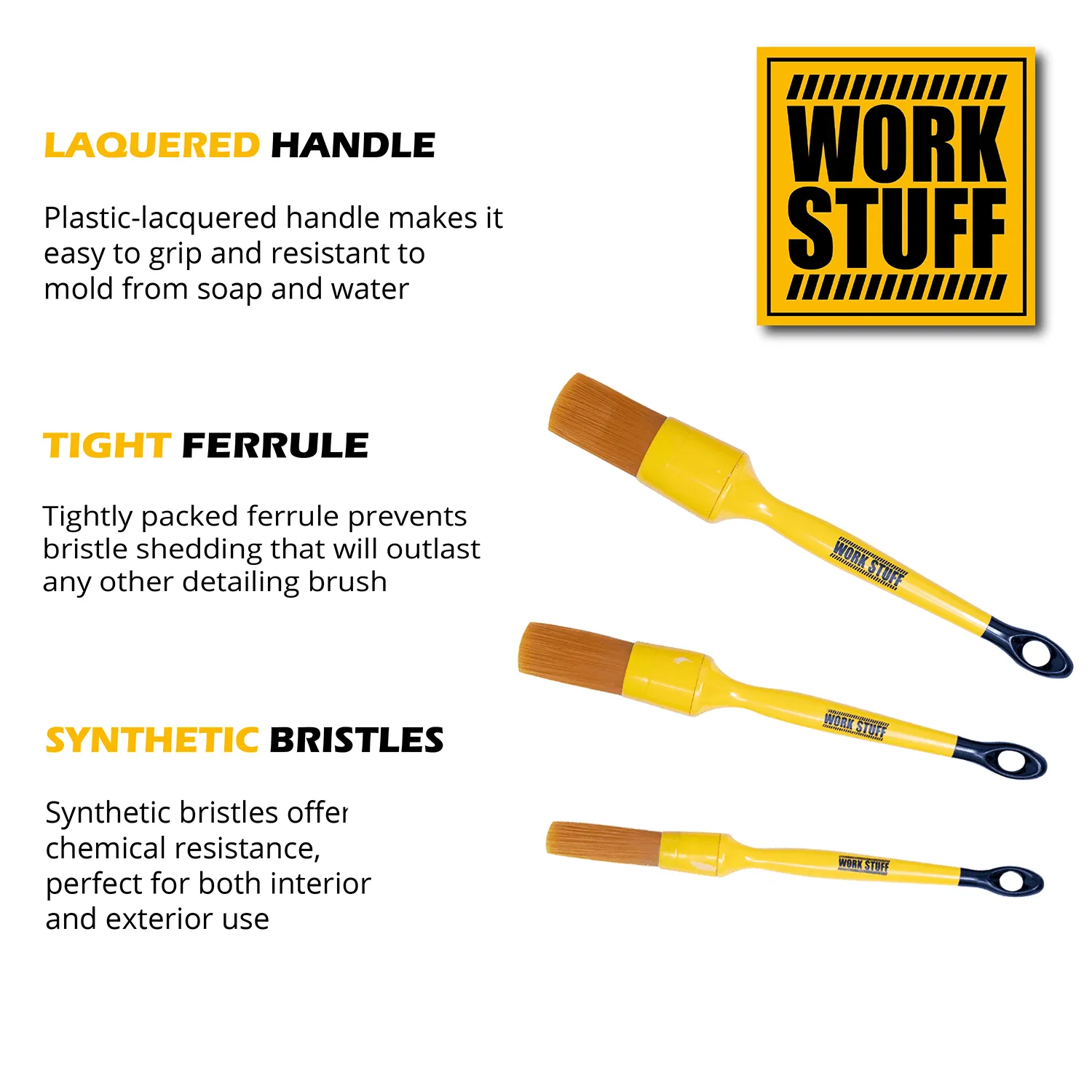 WORK STUFF | Detailing Brush Albino Orange 3 pack